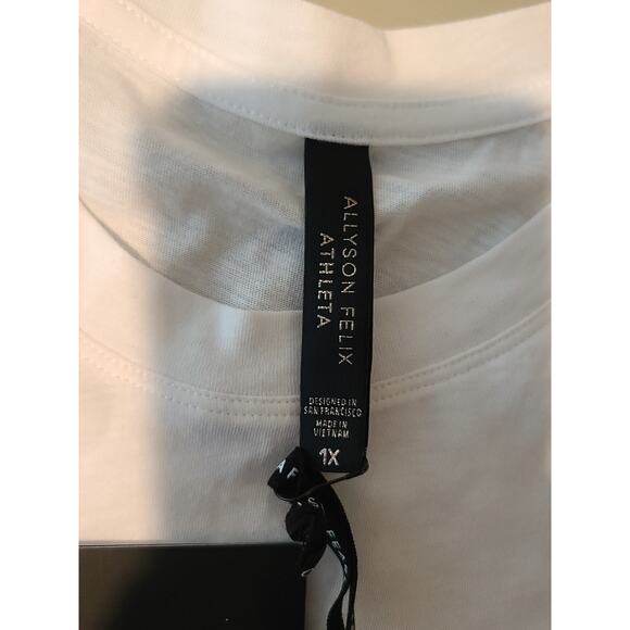 NWT Athleta Allyson Felix white legend graphic tee short sleeve - 1X - Picture 5 of 7